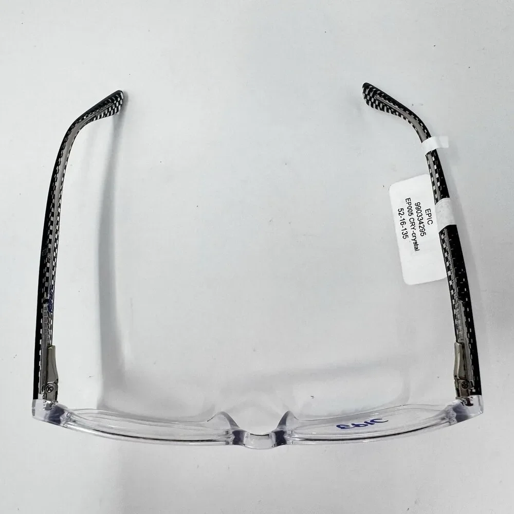 EPIC EP005 CRY Crystal Eyeglass Frames 52-16-135 Checkered Temples